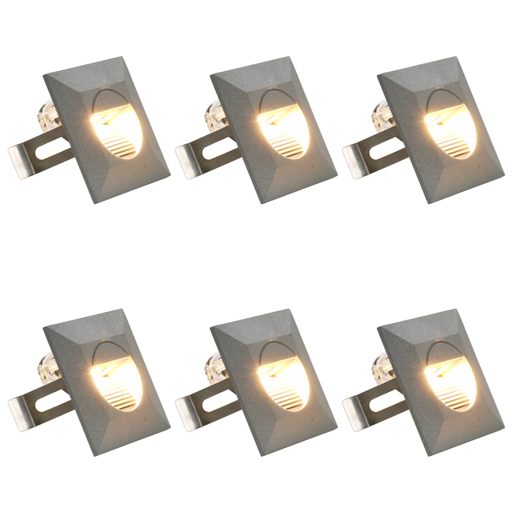 Outdoor LED Wall Lights 6 pcs 2 W Silver Square