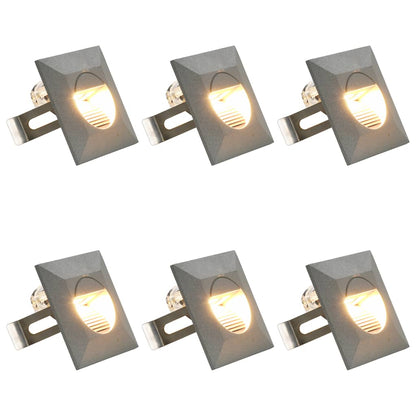 Outdoor LED Wall Lights 6 pcs 2 W Silver Square
