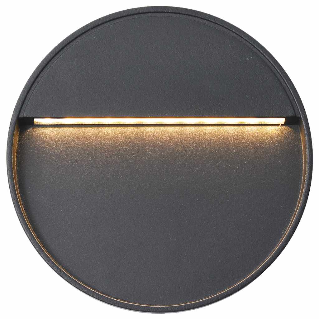 Outdoor LED Wall Lights 2 pcs 3 W Black Round