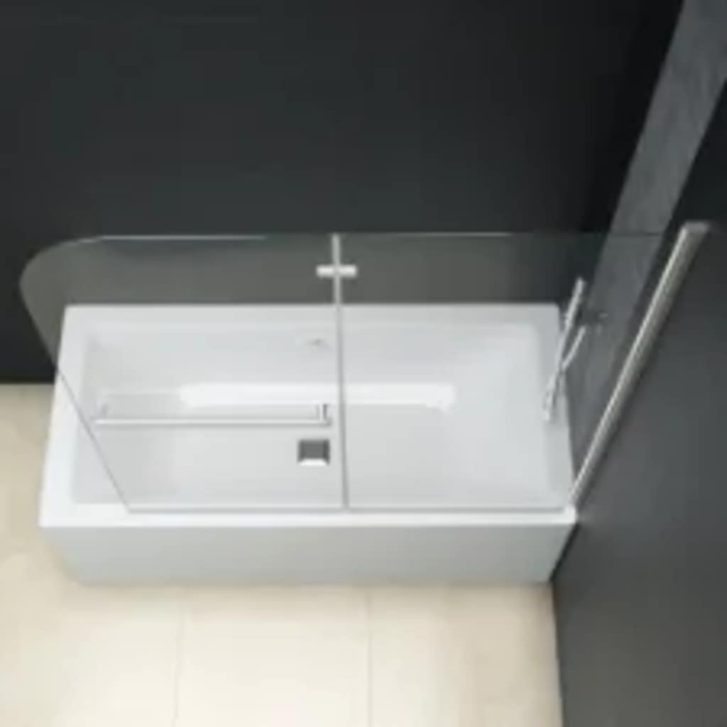 144678 vidaXL Folding Shower Enclosure 2 Panels ESG 95x140 cm