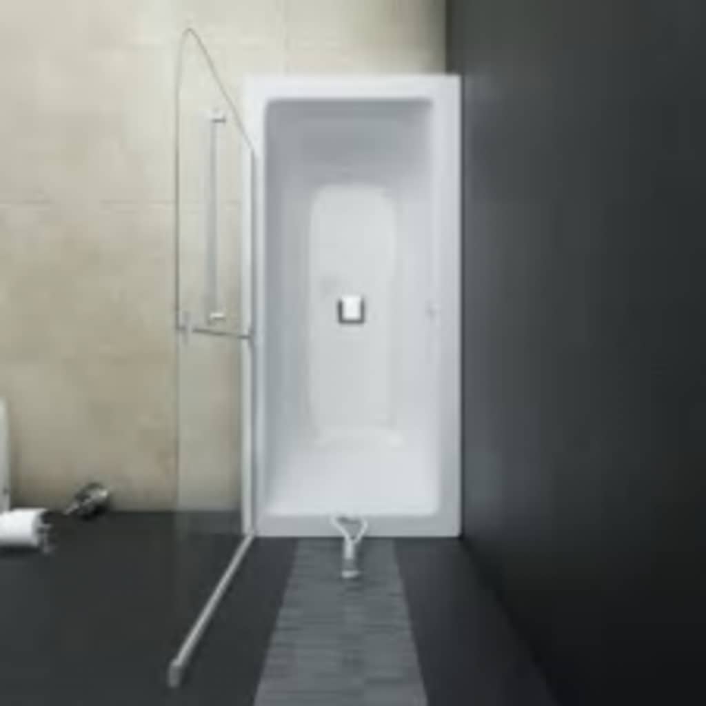 144678 vidaXL Folding Shower Enclosure 2 Panels ESG 95x140 cm