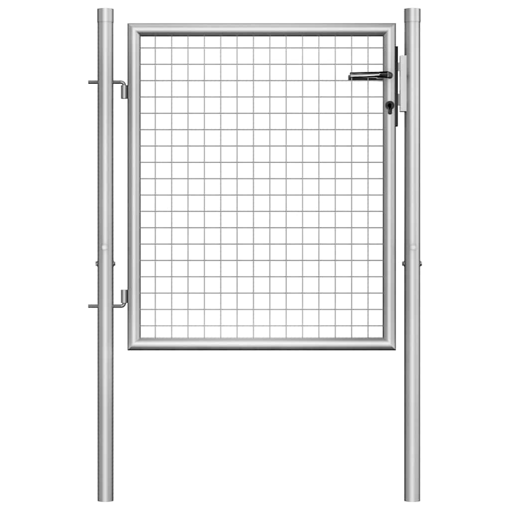 Garden Gate Galvanised Steel 100x75 cm Silver