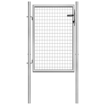 Garden Gate Galvanised Steel 100x100 cm Silver