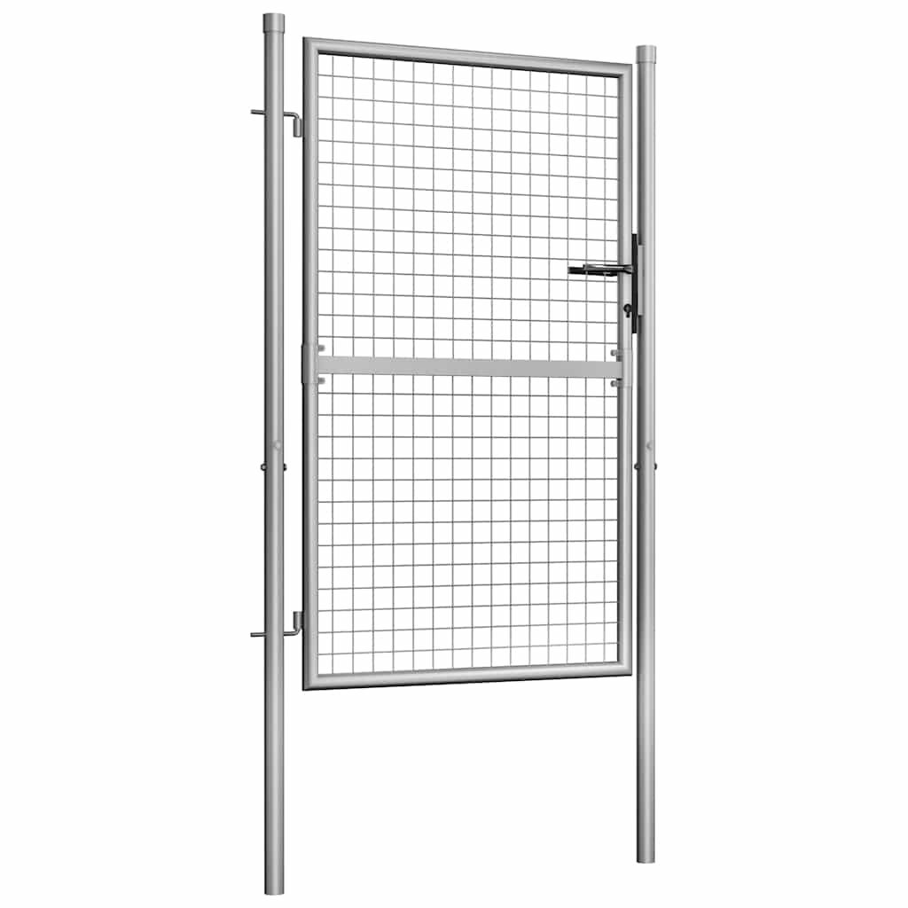 Garden Gate Galvanised Steel 100x125 cm Silver