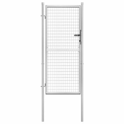 Garden Gate Galvanised Steel 100x175 cm Silver
