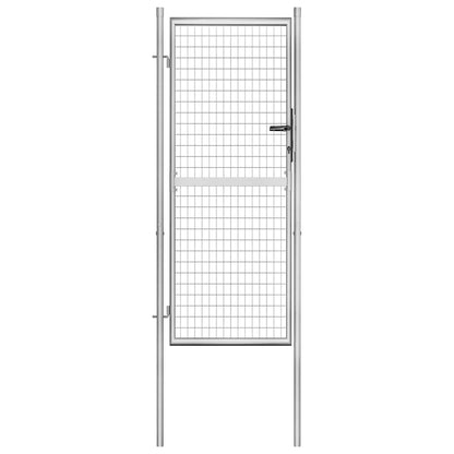 Garden Gate Galvanised Steel 100x200 cm Silver