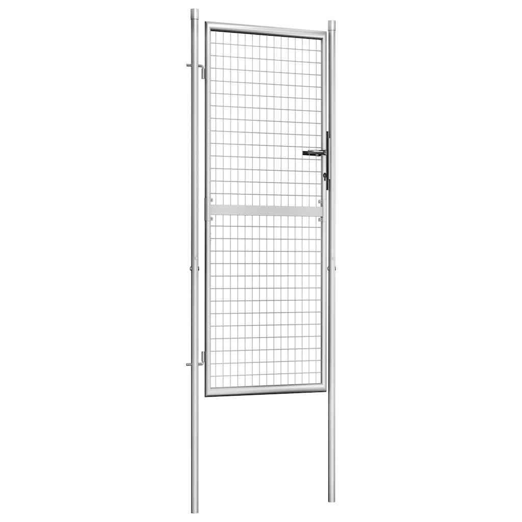 Garden Gate Galvanised Steel 100x200 cm Silver