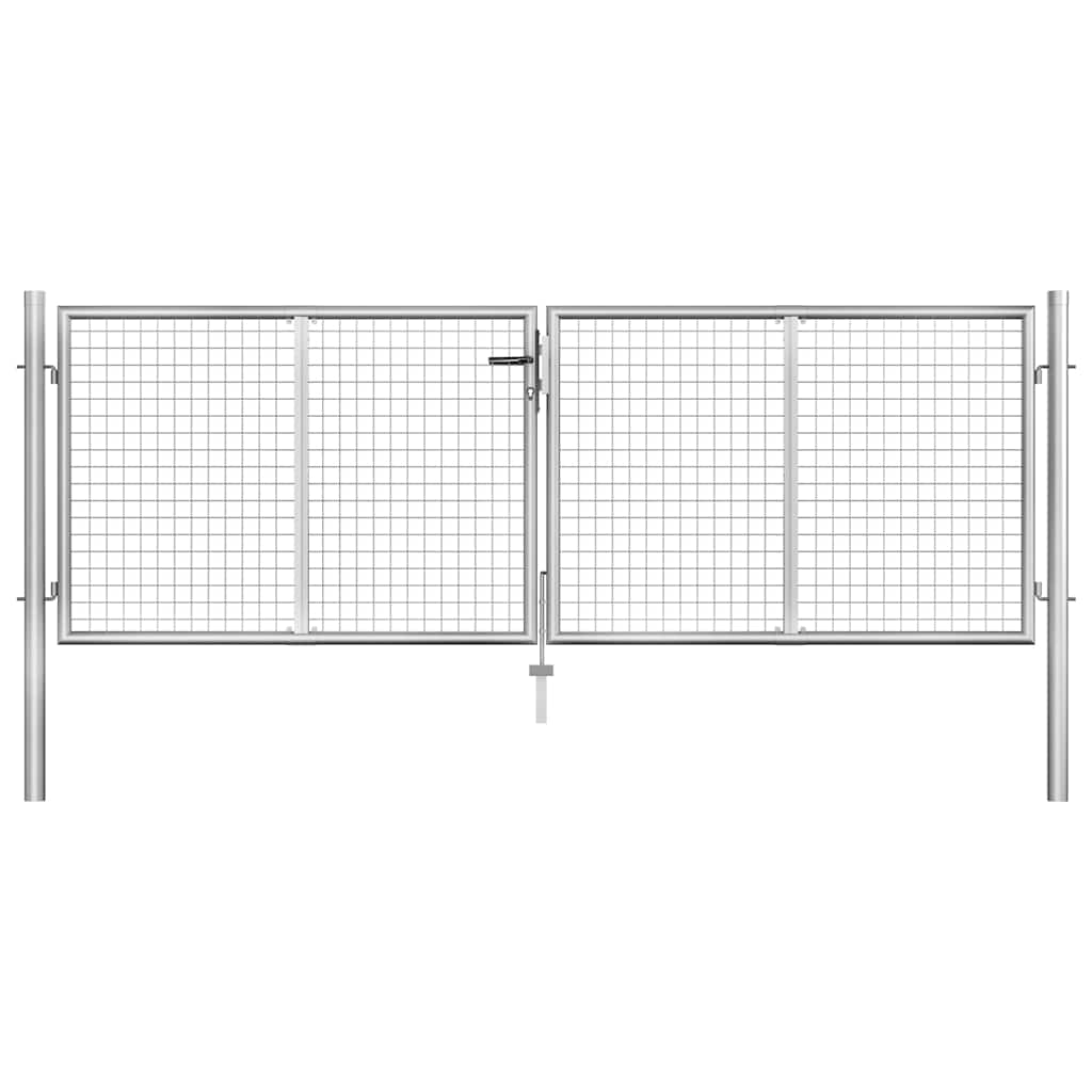 Garden Gate Galvanised Steel 300x75 cm Silver