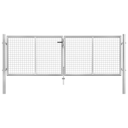 Garden Gate Galvanised Steel 300x75 cm Silver