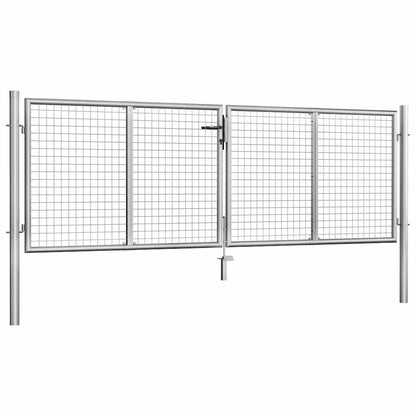 Garden Gate Galvanised Steel 300x75 cm Silver