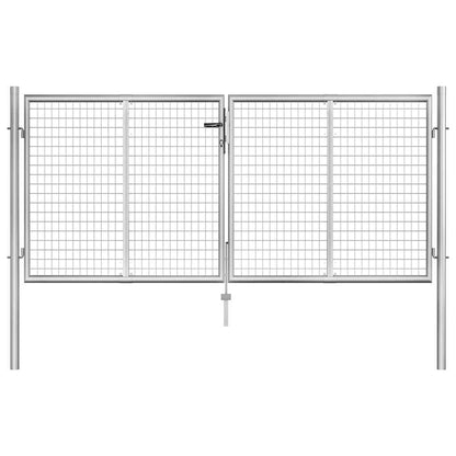 Garden Gate Galvanised Steel 306x100 cm Silver