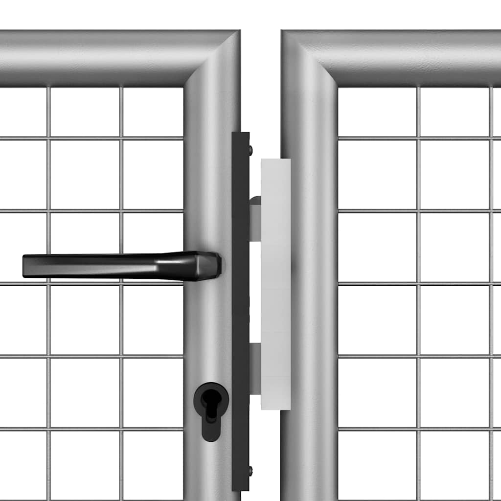 Garden Gate Galvanised Steel 306x150 cm Silver