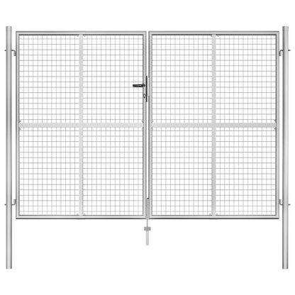 Garden Gate Galvanised Steel 300x175 cm Silver