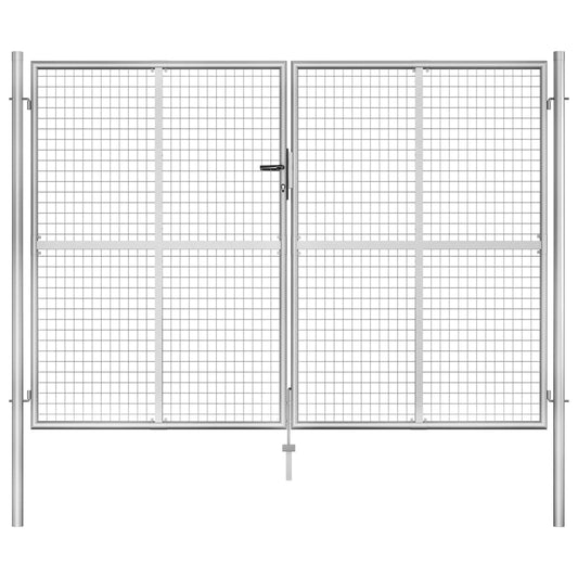Garden Gate Galvanised Steel 300x175 cm Silver
