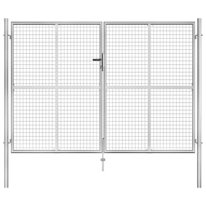 Garden Gate Galvanised Steel 306x175 cm Silver