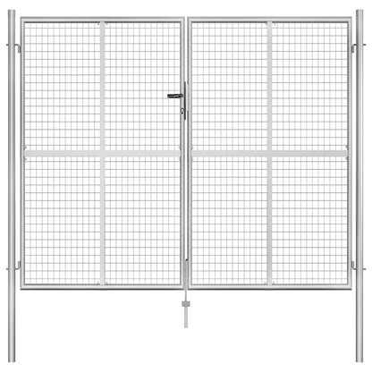 Garden Gate Galvanised Steel 300x200 cm Silver