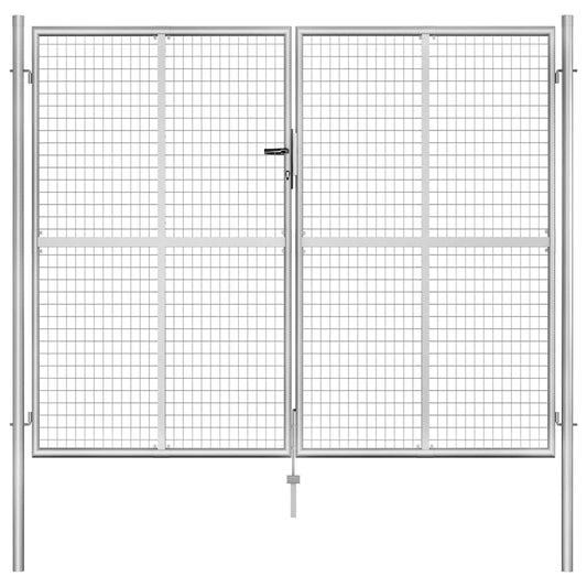 Garden Gate Galvanised Steel 300x200 cm Silver