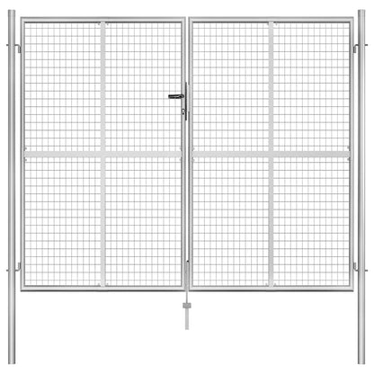 Garden Gate Galvanised Steel 306x200 cm Silver