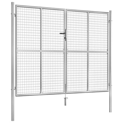 Garden Gate Galvanised Steel 300x200 cm Silver