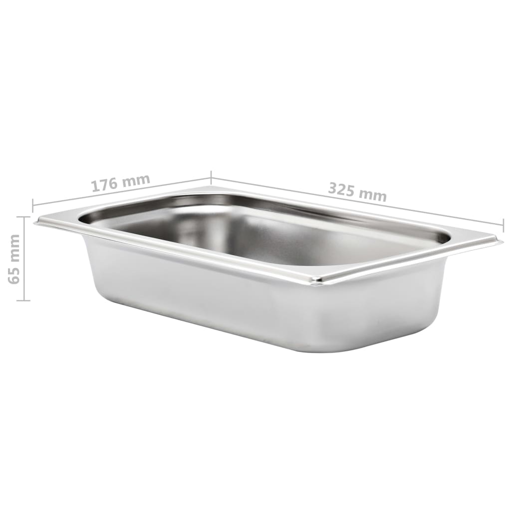 Gastronorm Containers 8 pcs GN 1/3 65 mm Stainless Steel