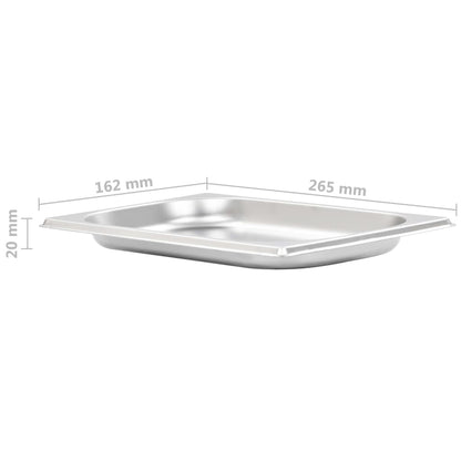 Gastronorm Containers 12 pcs GN 1/4 20 mm Stainless Steel