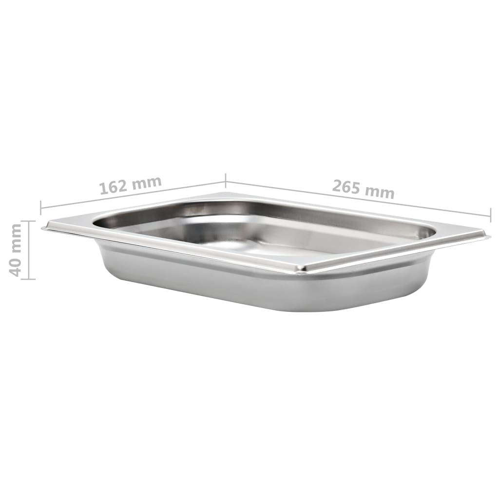 Gastronorm Containers 12 pcs GN 1/4 40 mm Stainless Steel