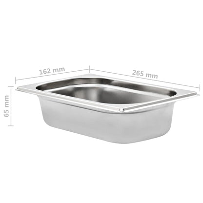 Gastronorm Containers 8 pcs GN 1/4 65 mm Stainless Steel