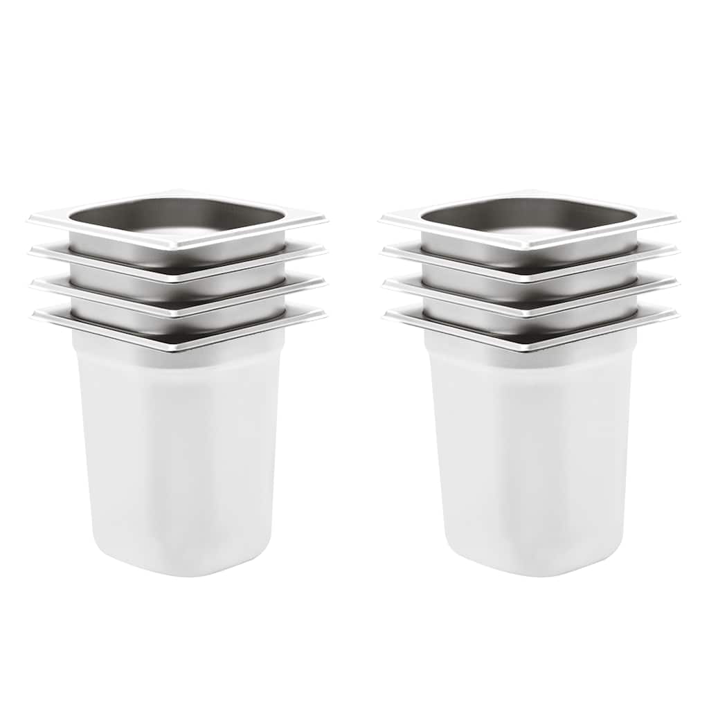 Gastronorm Containers 8 pcs GN 1/6 200 mm Stainless Steel