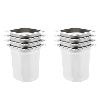 Gastronorm Containers 8 pcs GN 1/6 200 mm Stainless Steel