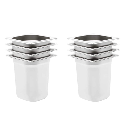 Gastronorm Containers 8 pcs GN 1/6 200 mm Stainless Steel