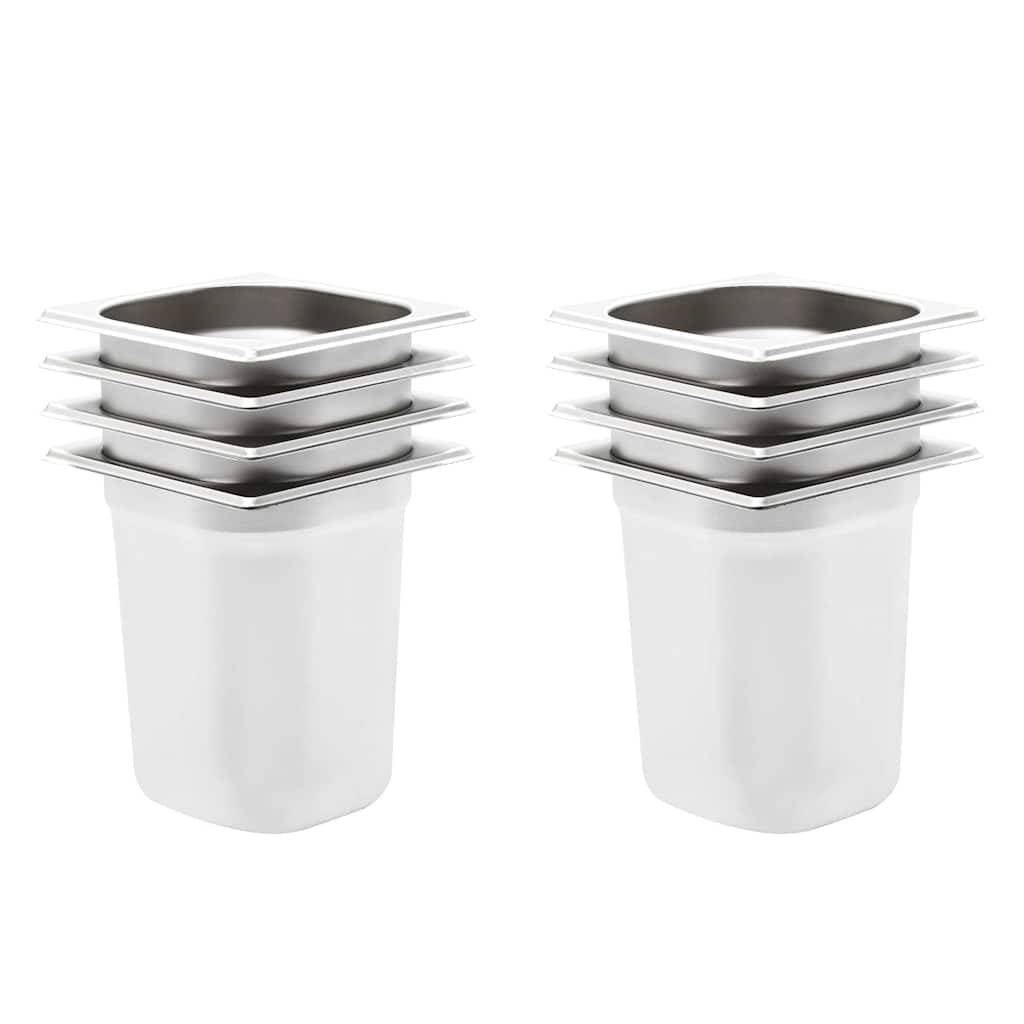 Gastronorm Containers 8 pcs GN 1/6 200 mm Stainless Steel