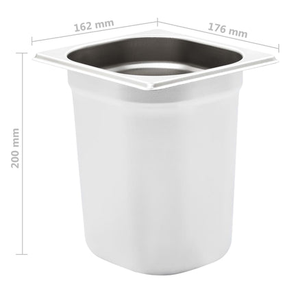 Gastronorm Containers 8 pcs GN 1/6 200 mm Stainless Steel