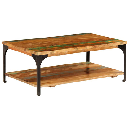 247324 vidaXL Coffee Table with Shelf 100x60x35 cm Solid Reclaimed Wood