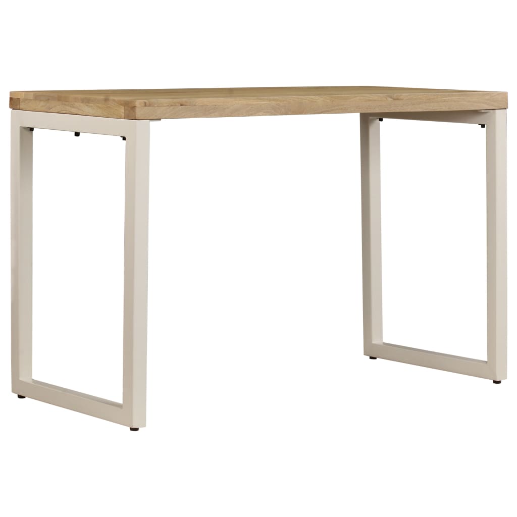 Dining Table 115x55x76 cm Solid Mango Wood and Steel