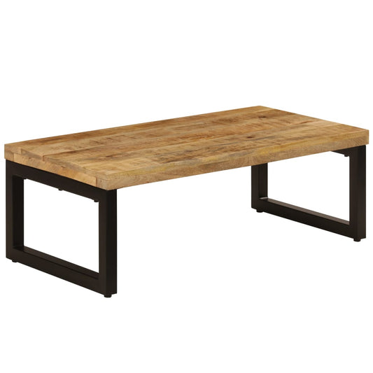 247337 vidaXL Coffee Table 100x50x35 cm Solid Mango Wood and Steel