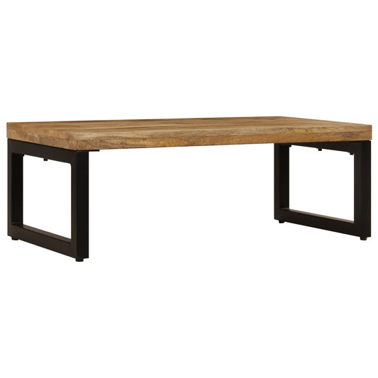 247337 vidaXL Coffee Table 100x50x35 cm Solid Mango Wood and Steel