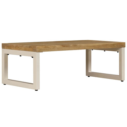 Coffee Table 100x50x35 cm Solid Mango Wood and Steel