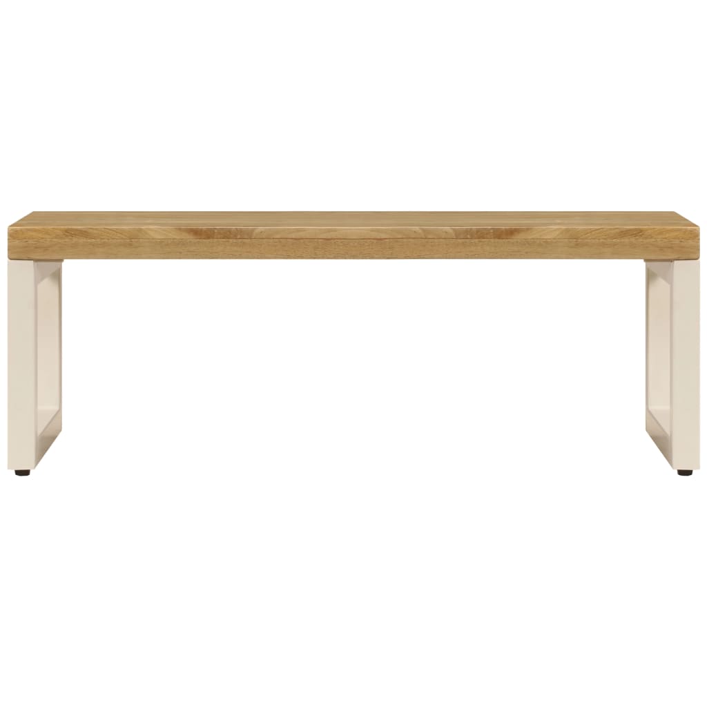 Coffee Table | Natural wood and white steel | Solid mango wood and steel