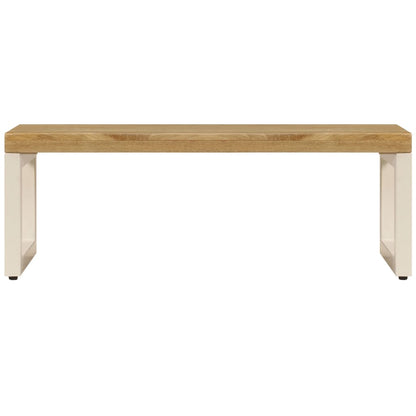 Coffee Table | Natural wood and white steel | Solid mango wood and steel
