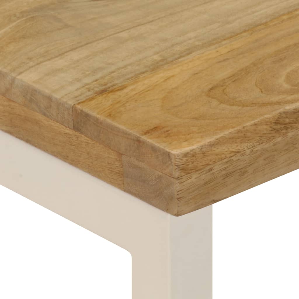 Coffee Table | Natural wood and white steel | Solid mango wood and steel