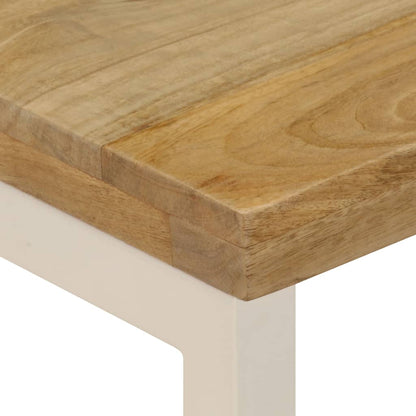 Coffee Table | Natural wood and white steel | Solid mango wood and steel
