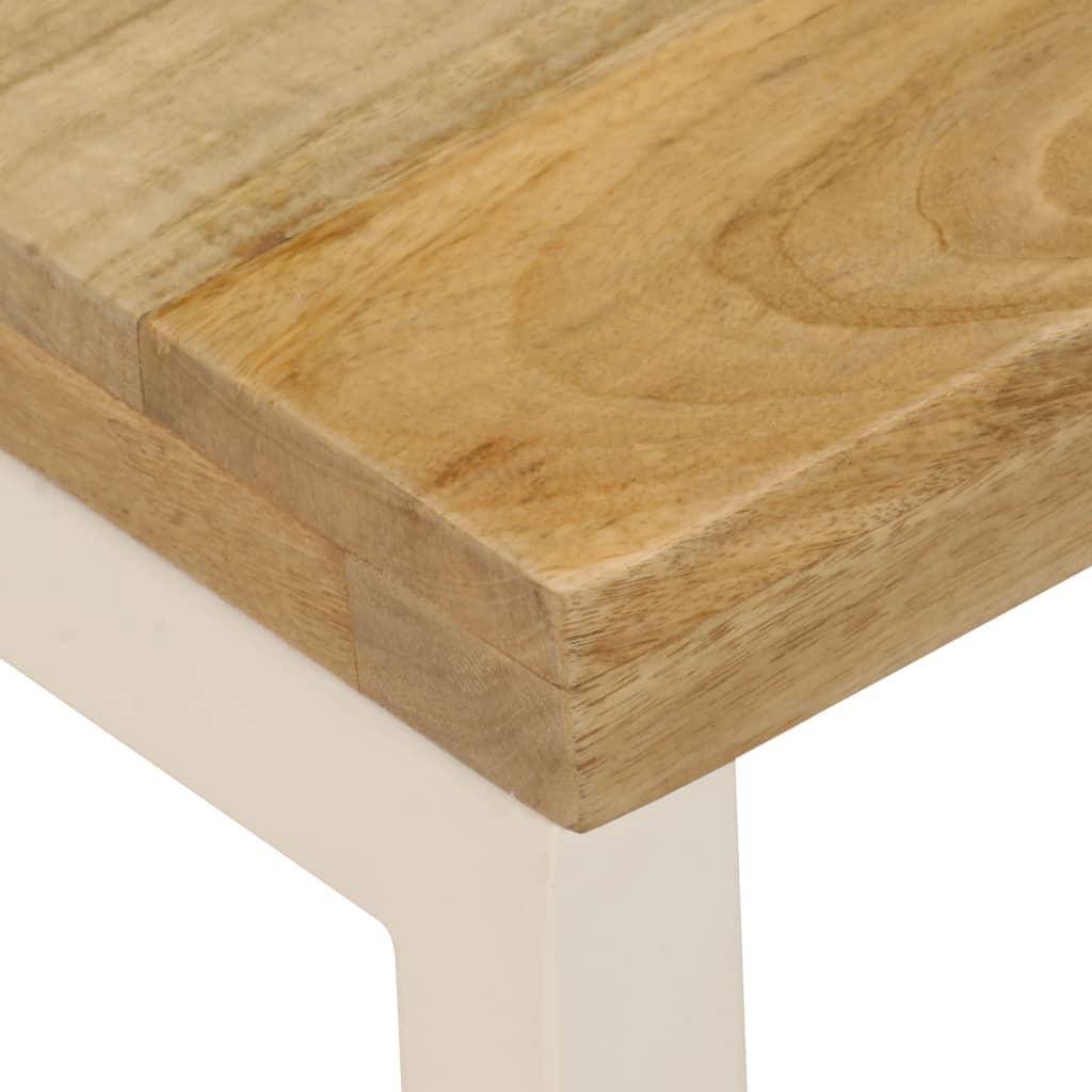 Coffee Table | Natural wood and white steel | Solid mango wood and steel