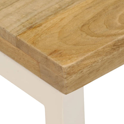 Coffee Table | Natural wood and white steel | Solid mango wood and steel