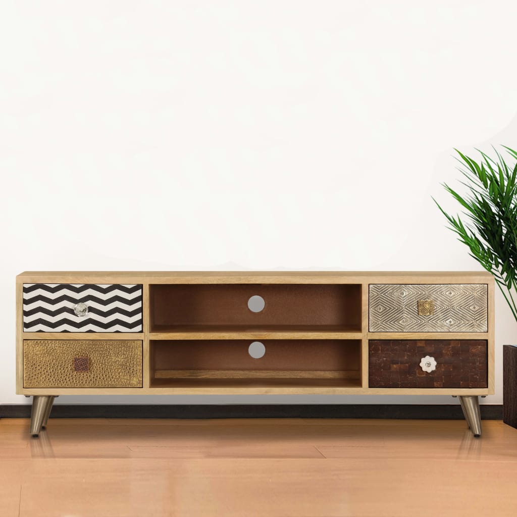 247340 vidaXL TV Cabinet 120x30x40 cm Solid Mango Wood