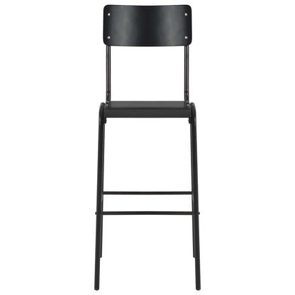 Bar Chairs 2 pcs Black Solid Plywood Steel