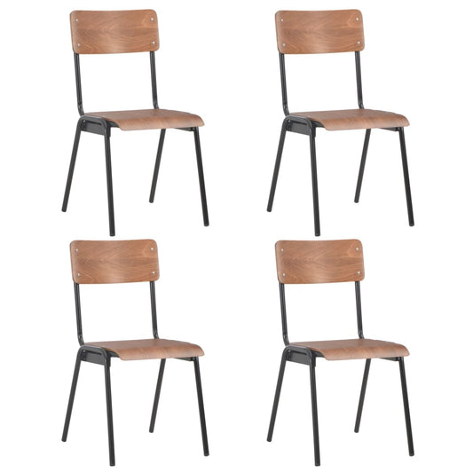 Dining Chair | Set of 4 | Brown and black