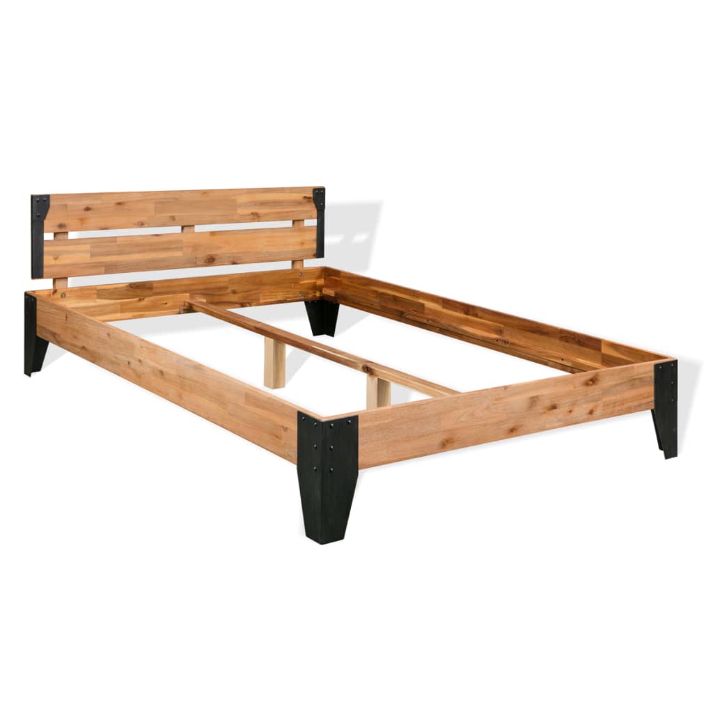 Bed Frame | Brown | Solid Acacia wood | Double | Durable | Bed Frame