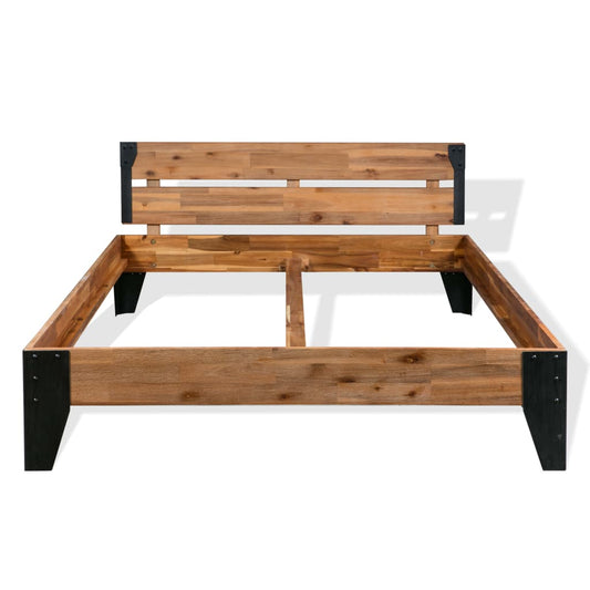 Bed Frame | Brown | Solid Acacia wood | Double | Durable | Bed Frame