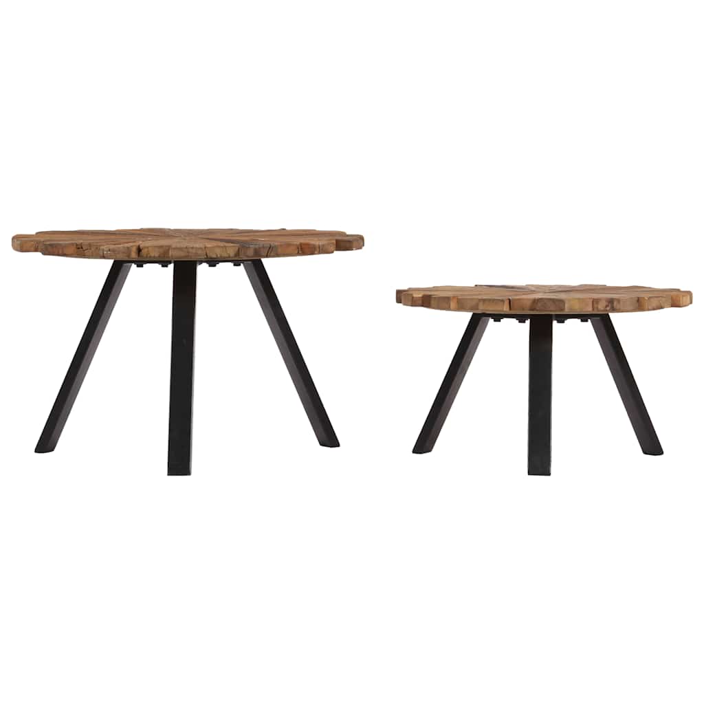 247933 vidaXL Coffee Tables 2 pcs Solid Reclaimed Wood