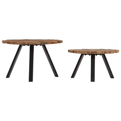 247933 vidaXL Coffee Tables 2 pcs Solid Reclaimed Wood
